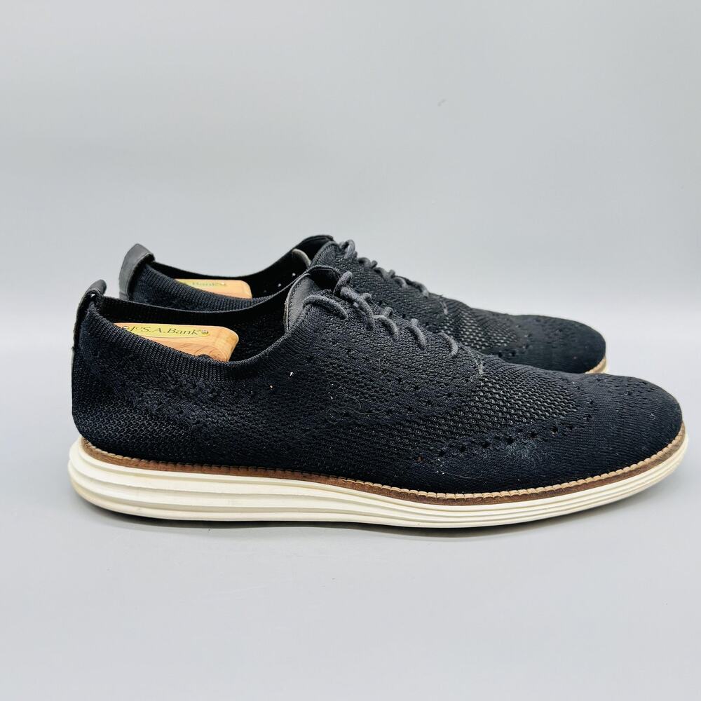 Cole Haan Shoes Mens 10.5 Black Knit OriginalGrand Wingtip Oxford Dress Comfort